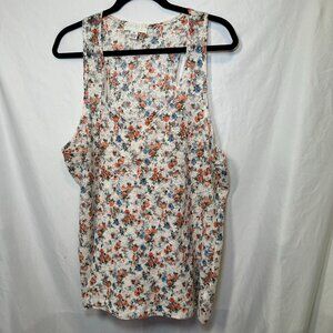 Forever 21 Plus Size 3X Lace Floral Tank Top Beige Blue Orange Boho Cottagecore